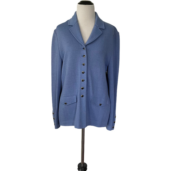 St. John Jackets & Blazers - St John 8 Blue Santana Knit Blazer Cardigan
